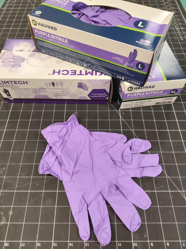Image of purple nitrile gloves  
