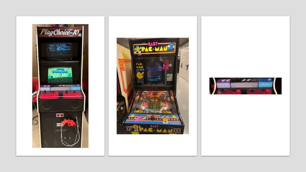 Play-Choice 10 (Nintendo, 1986) arcade terminal, printed and on-screen instructions