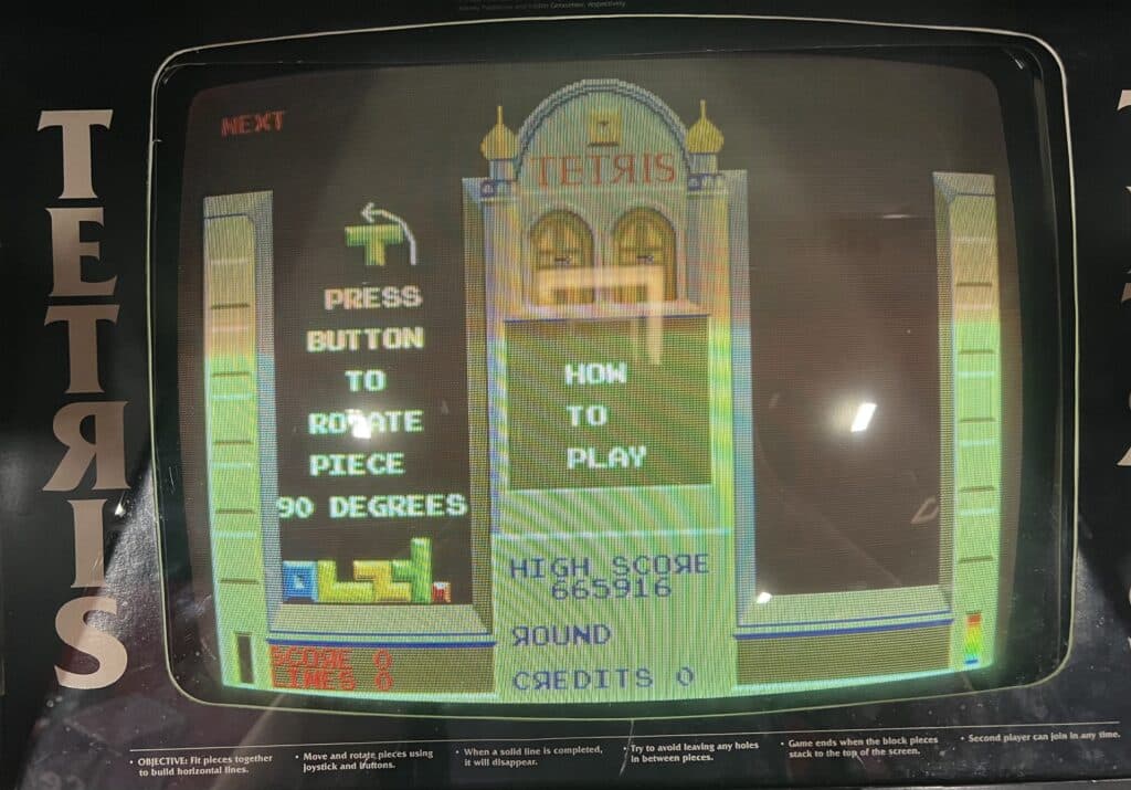 Tetris (1988) on-screen instructions