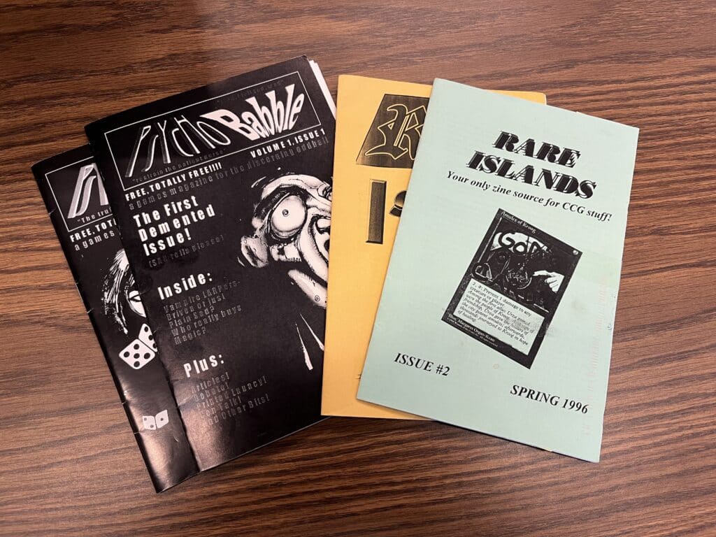 Zines created by players from the U.S. and overseas about collectible card games. The Brian Sutton-Smith Library and Archives of Play, The Strong, Rochester, New York.
